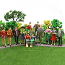 Load image into Gallery viewer, 12 pcs Miniature Standing Seated Passenger People 1:25 Figures G Scale Models Railway Landscape Scenery Layout Accessories Diorama Supplies