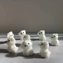 Load image into Gallery viewer, 10pcs Mini White Dog Figurines Cute Puppy Miniatures for Fairy Garden, Terrarium, Dollhouse, Bonsai, DIY Crafts & Home Decorations