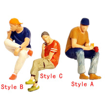 Load image into Gallery viewer, Miniature Sitting Boy Young People Figure 1:64 Model Sand Table Layout Building Street Landscape Fairy Garden Accessories Diorama Supplies