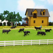 Load image into Gallery viewer, 36pcs Miniature Black Cow Figures HO Scale 1:87 Animals for Diorama Model Scenery