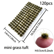 Load image into Gallery viewer, 120pcs 5mm Static Grass Tufts Miniature Scenery for Dioramas Railway Wargaming Dollhouse Fairy Garden and Terrariums