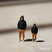 Load image into Gallery viewer, Miniature Man in Hoodie Jacket People Unpainted Figure 1/87 1/64 Model Street Building Landscape Scenery Layout Accessories Diorama Supplies