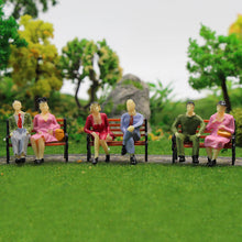 Load image into Gallery viewer, 50 pcs Miniature All Seated Passenger Sitting People Man Woman 1:43 Figure O Scale Models Train Railway Scene Accessories Diorama Supplies
