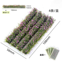 Load image into Gallery viewer, 4pcs Miniature Flower Grass Strips for Diorama, Model Railway Scenery, Landscape, Dollhouse Garden, Terrain
