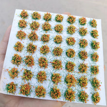 Load image into Gallery viewer, 49 pcs Miniature Mixed Yellow Orange Flower Cluster Grass Tufts Models Sand Table Dollhouse Fairy Garden Landscape Terrarium Craft Supplies
