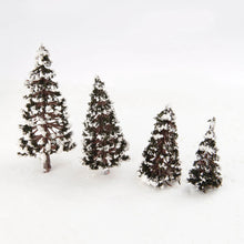 Load image into Gallery viewer, 16 pcs Mixed Miniature Snow Cedar Trees Models Train Railway Accessories Forest Fairy Garden Landscape Terrarium Diorama Craft Supplies