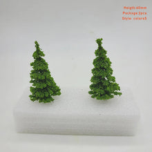 Load image into Gallery viewer, 2pcs Miniature Evergreen Pine Trees Model 60mm for DIY Diorama, Railway Scenery