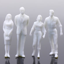 Load image into Gallery viewer, 100 pcs Miniature Standing Passenger Seated People 1:50 Unpainted Figure O Scale Model Railway Scenery Layout Accessories Diorama Supplies