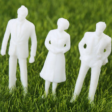 Load image into Gallery viewer, 100 pcs Miniature Standing Passenger Seated People 1:100 Unpainted Figure HO Scale Model Railway Scenery Layout Accessories Diorama Supplies