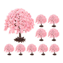Load image into Gallery viewer, 10 pcs 8cm Miniature Cherry Blossom Tree Models Train Railway Layout Accessories DIY Landscape Dollhouse Terrarium Diorama Craft Supplies