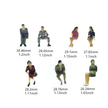 Load image into Gallery viewer, 20pcs 1:43 O Scale Seated Miniature People Painted Figures for Model Railway Layouts, Diorama Scenes, Park Benches, Architecture Crafts