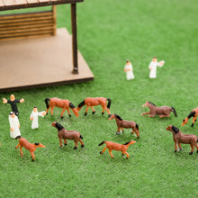Load image into Gallery viewer, 25 pcs Miniature Horse Farm Animal 1:150 Figures N Scale Models 6 Poses Landscape Garden Scenery Layout Scene Accessories Diorama Supplies