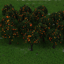 Load image into Gallery viewer, 20 pcs Miniature Orange Fruit Tree 1:300 Z Scale Models Railway Accessories Forest Fairy Garden Landscape Terrarium Diorama Craft Supplies