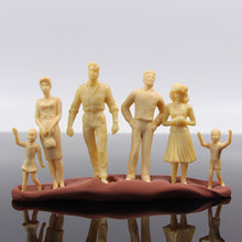 Load image into Gallery viewer, 24pcs Unpainted Miniature People Figures 1:25 Scale Model Railway Scenery Supplies