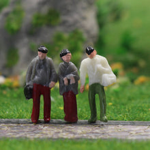 Load image into Gallery viewer, 100 pcs Miniature Standing Seated Passenger People Man Woman 1:87 Figure HO TT Scale Models Train Railway Scene Accessories Diorama Supplies
