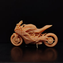 Load image into Gallery viewer, Motorcycle Biker Girl Shooting Miniature Unpainted Figure 1/64 1/43 Scale Model Street Building Scene Layout Accessories Diorama Supplies