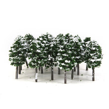 Load image into Gallery viewer, 20 pcs Miniature Winter Snow Tree 1/150 Models Train Railway Accessories Forest Fairy Garden Landscape Terrarium Diorama Craft Supplies