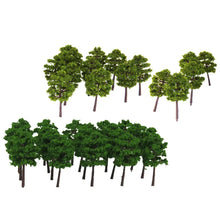 Load image into Gallery viewer, 80 pcs 5cm Miniature Green Tree Model Z Scale 1:250 Train Railway Accessories DIY Scenery Landscape Terrarium Diorama Craft Supplies