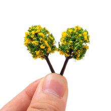 Load image into Gallery viewer, 30pcs Miniature Flower Trees – 3.5cm Colorful Model Plants for Diorama, Railway Train Layout, Sandtable, Dollhouse and DIY Craft Projects