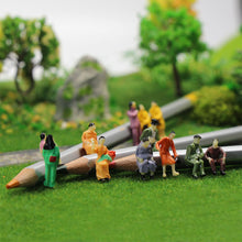 Load image into Gallery viewer, 108 pcs Miniature Standing Seated Passenger People 1:87 Figure HO TT Scale Models Train Railway Scenery Layout Accessories Diorama Supplies