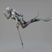 Load image into Gallery viewer, Deep Diving Girl with Spear Gun Unpainted Resin Figure 1/35 1/24 Scale Unassembled Model