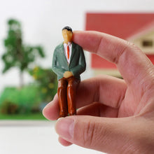 Load image into Gallery viewer, 12pcs Minitaure Seated People Figures Scale 1:25 for Model Railway Diorama Scenery Supplies