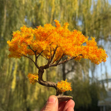 Load image into Gallery viewer, Miniature Autumn Bent Pine Tree Model 10/15cm Diorama Supply Dollhouse Garden Scenery