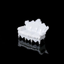 Load image into Gallery viewer, 4 pcs Miniature Sofa Table European-Style Furniture Blank Unpainted Models 1:50/75 Scale DIY Layout Dollhouse Decor Diorama Craft Supplies