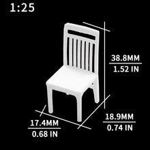 Load image into Gallery viewer, 10pcs 1:30 Scale Miniature Unpainted White Chairs ABS Model Furniture for Dioramas, Dollhouse Room Layouts, Indoor Model Scenes