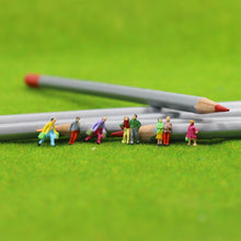 Load image into Gallery viewer, 100 pcs Miniature Standing Seated Passenger People 1:160 Figure N Scale Models Train Railway Scenery Layout Accessories Diorama Supplies