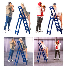 Load image into Gallery viewer, 3 pcs Miniature Photography Ladder Scene People Figure 1:64 Model Sand Table Layout Building Street Landscape Accessories Diorama Supplies
