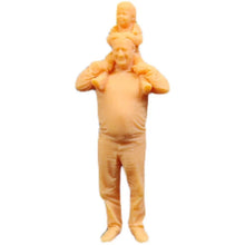 Load image into Gallery viewer, Girl riding on Grandpa's shoulders Miniature Unpainted Figure 1/64 1/50 1/43 1/35 1/24 1/18 Scale Model Scene Accessories Diorama Supplies