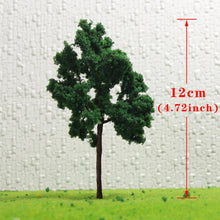 Load image into Gallery viewer, 10 pcs 12cm Miniature Green Tree Model Iron Wire Trunk O Scale 1:50 Train Railway Scene Accessories Terrarium Diorama Craft Supplies