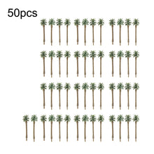 Load image into Gallery viewer, 50 pcs 7cm Miniature Coconut Palm Tree Models N HO Scale Railway Layout Accessories DIY Landscape Dollhouse Terrarium Diorama Craft Supplies