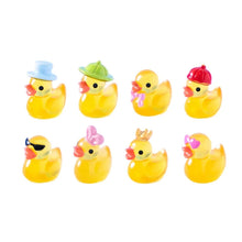 Load image into Gallery viewer, 30pcs Mixed Luminous Mini Yellow Ducks, Glow-in-the-Dark Resin Duck Figurines, Fairy Garden Miniatures, DIY Aquarium, Dollhouse Decor