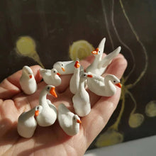 Load image into Gallery viewer, 10pcs Mini White Swan Figurines, Resin Animal Miniatures for Fairy Garden, Moss Terrarium, DIY Dollhouse, Craft & Bonsai Decorations