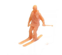 Load image into Gallery viewer, Unpainted 1/64 1/87 Resin Miniature Sports Figures Skiing & Skateboard Models for Diorama, Train Layout, DIY Painting Projects