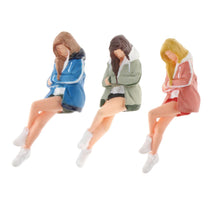 Load image into Gallery viewer, Miniature Sitting Woman in Jacket People Figure 1:64 Model Sand Table Scenery Building Street Landscape Accessories Toys Diorama Supplies