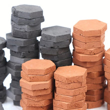 Load image into Gallery viewer, 50pcs Mini Hexagon Ceramic Bricks for Dollhouse, Diorama & Terrain Building Supply, Miniature Tiles