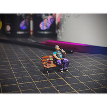 Load image into Gallery viewer, Fat Man Eating on Bench Miniature Unpainted Figure 1/87 1/64 1/50 1/43 1/35 1/24 1/18 Scale Model Street Layout Accessories Diorama Supplies