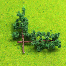 Load image into Gallery viewer, 50 pcs 4.5cm Miniature Green Tree Model Iron Wire Trunk N Scale 1:160 Train Railway Scene Accessories Terrarium Diorama Craft Supplies