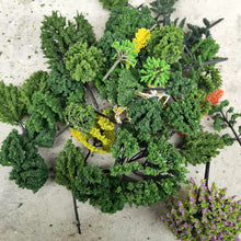 Load image into Gallery viewer, 35/60 pcs Mixed Miniature Green Tree Models N HO Scale Railway Layout Accessories DIY Landscape Dollhouse Terrarium Diorama Craft Supplies