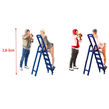 Load image into Gallery viewer, 3 pcs Miniature Photography Ladder Scene People Figure 1:64 Model Sand Table Layout Building Street Landscape Accessories Diorama Supplies