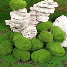 Load image into Gallery viewer, 5/10/20 pcs Miniature Green Moss Rock Stone Model Pot Decoration DIY Landscape Dollhouse Fairy Garden Terrarium Diorama Craft Supplies