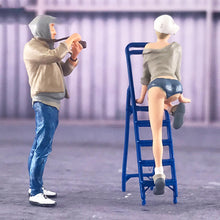 Load image into Gallery viewer, 3 pcs Miniature Photography Ladder Scene People Figure 1:64 Model Sand Table Layout Building Street Landscape Accessories Diorama Supplies