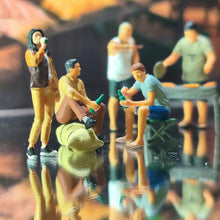 Load image into Gallery viewer, 5 pcs Miniature BBQ Barbecue Scene People Figure 1:64 Model S Scale Sand Table Layout Building Street Landscape Accessories Diorama Supplies