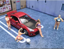 Load image into Gallery viewer, Miniature Bikini Car Wash Sexy Girl Woman People Figure 1:64 Models Dollhouse Building Landscape Scene Accessories Diorama Supplies