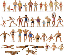 Load image into Gallery viewer, Miniature Swimming People Models 1:87 Scale, HO Scale Figure Set, Model Railway Diorama Supplies (40pcs)