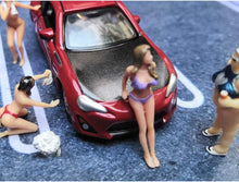 Load image into Gallery viewer, Miniature Bikini Car Wash Sexy Girl Woman People Figure 1:64 Models Dollhouse Building Landscape Scene Accessories Diorama Supplies