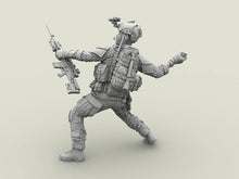 Load image into Gallery viewer, U.S. NAVY SEAL SCAR Mk.20 Sniper Soldier Throwing M18 Grenade Unpainted Resin Figure 1/16 Scale Unassembled Model